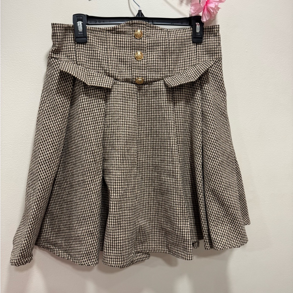Classic Houndstooth Skirt